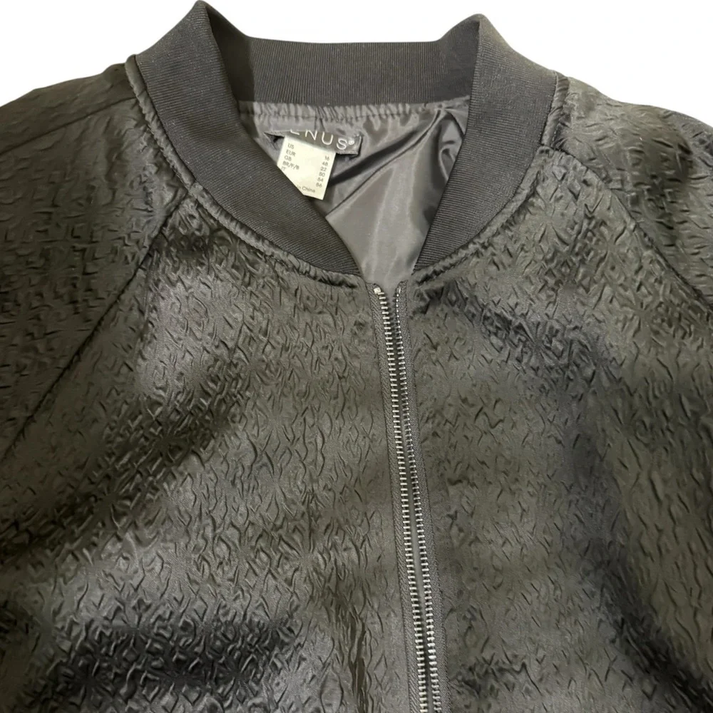 VENUS Casual Black Bomber Jacket